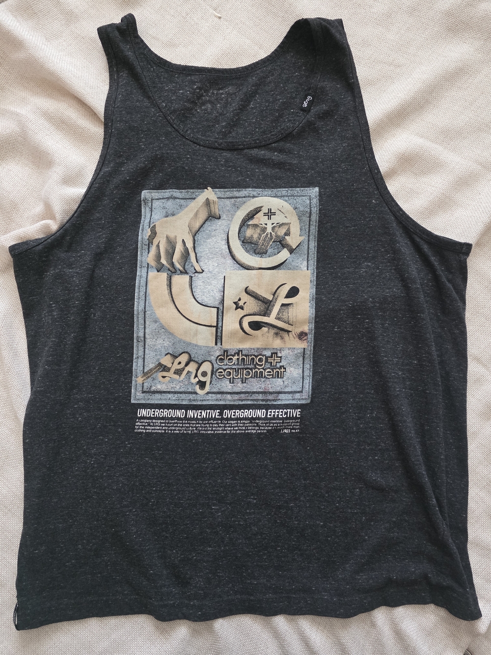LRG Lifted Research Group Mens Tank Top Sleeveless Shirt Gray Giraffe XL